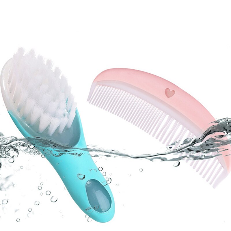 2 pz/set plastica di alta qualità conveniente e facile da usare per la cura quotidiana dei capelli del bambino vestito morbido pettine spazzola