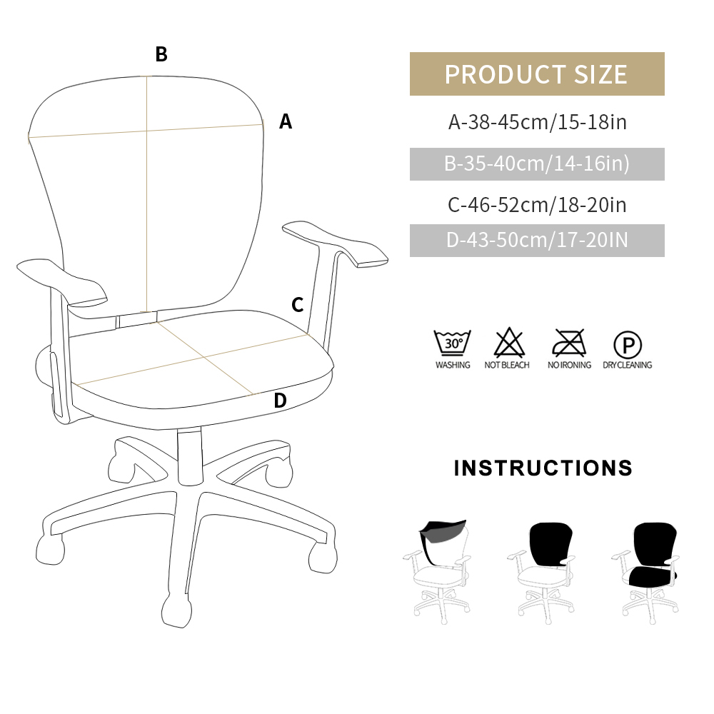 Swivel Stoel Cover Rekbaar Spandex Elastische Arm Seat Cover Afneembare Wasbare Roterende Lift Cover Kussen Voor Computer Kantoor