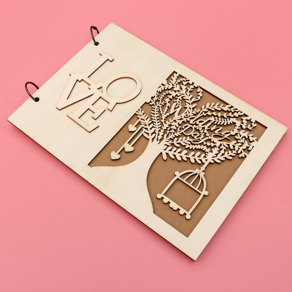 1PC Wedding Guestbook Hollow-out Guest Sign-in Book Craft Notebook for Proposal Wedding: Picture 4