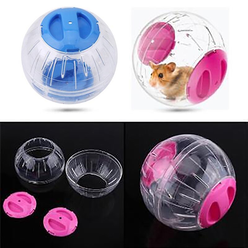 Bola transparente transpirable sin soporte para mascotas hámster, producto para mascotas pequeñas, para correr, 2 colores, plástico,