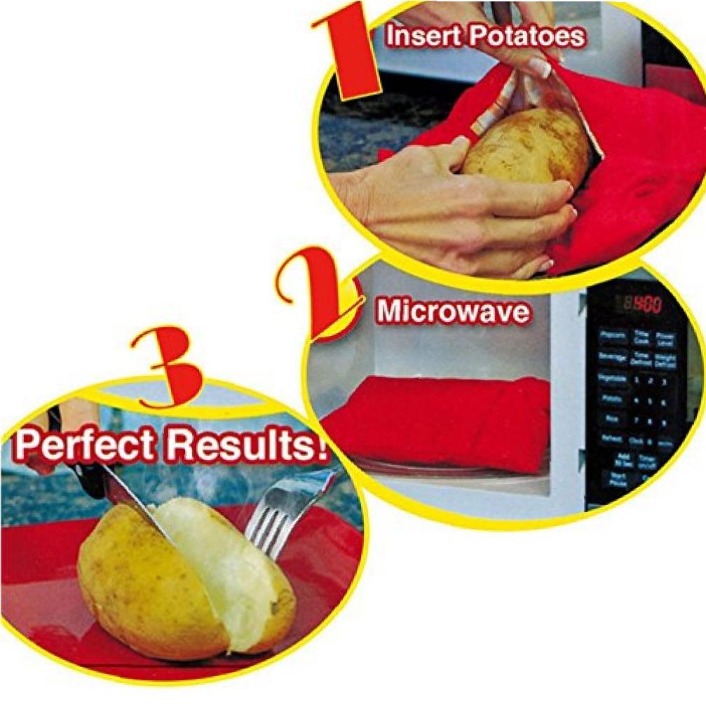 Convenient Microwave Oven Potato Cooker Bag Reusable Washable Microwave Potato Baking Pouch