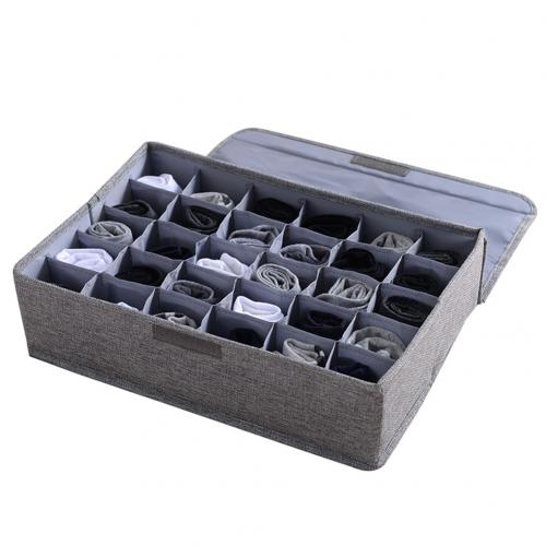 30 Grids Plastic Drawer Organizers Underwear Storage Drawer Organizer Drawer Divider Closet for Bra Socks Clothes Storage Case: Grey