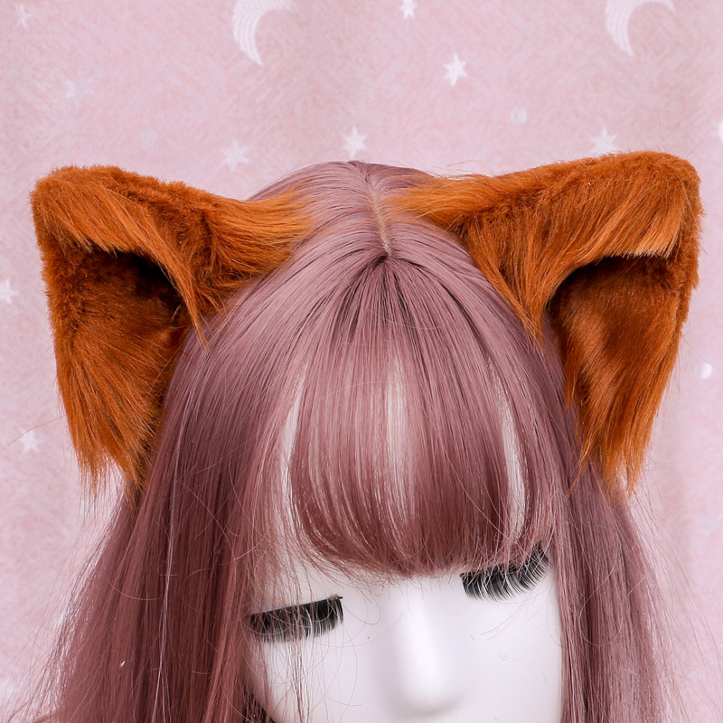 Orejas de gato Anime Lolita accesorios para el cabello orejas Cosplay peluca Kawaii tocado gótico accesorios lolita diadema con orejas de gato: Oro