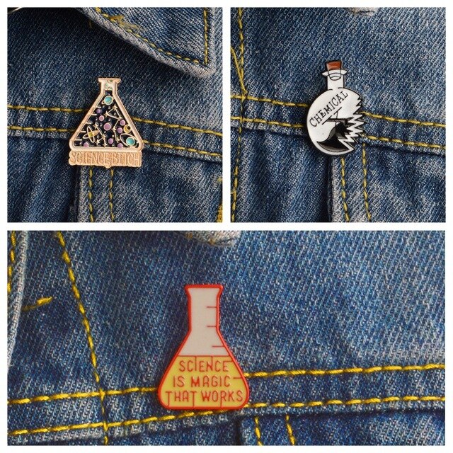 DoreenBeads Wetenschap Bitch Pins Broches Badges Chemische X Wetenschap Is Magie Die Werkt Science Experiment Cup Wetenschap Lover