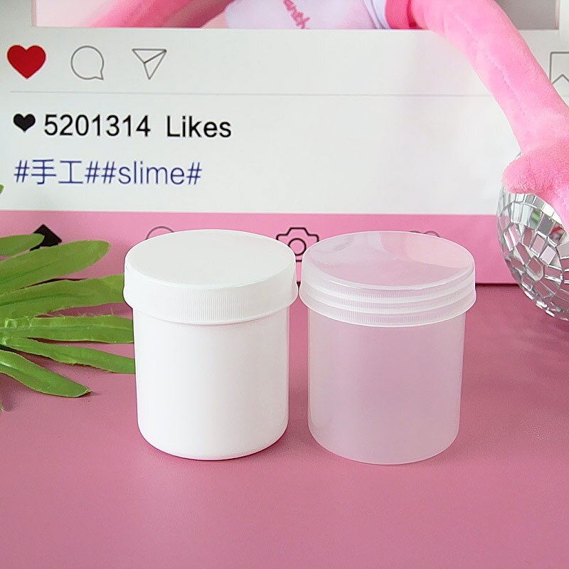 Boxi 150ml 20 st/lot slime box plast slime container burkar genomskinlig förvaringsbox för fluffigt molnklart slime