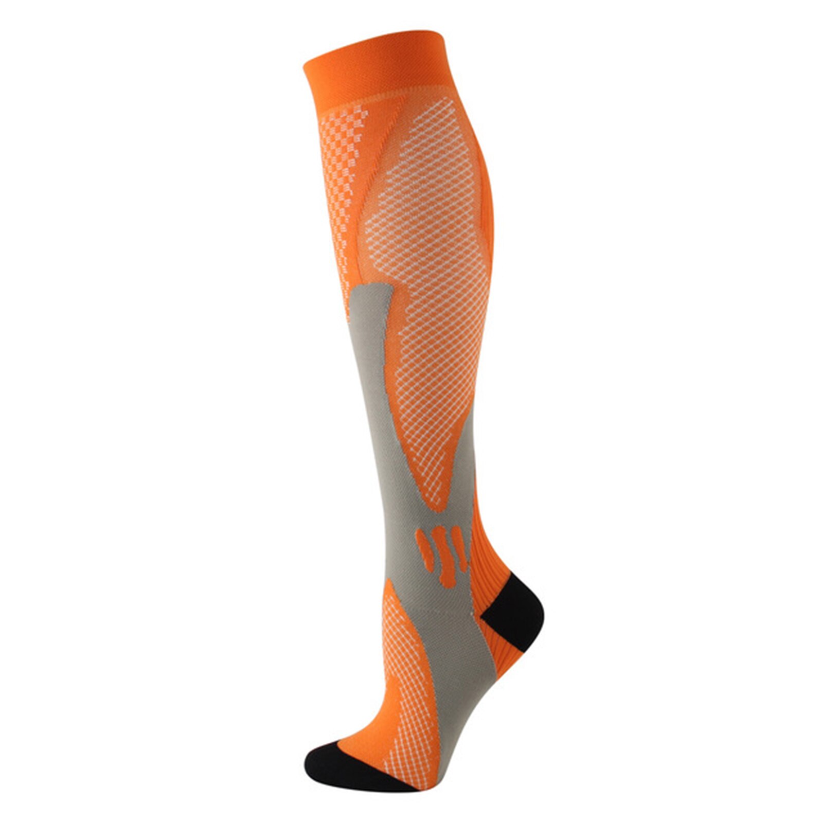 Sports Compression Socks for Men and Women, Outdoor Sports Socks for Crawl, Rope Climbs and Half Marathons: Orange / L