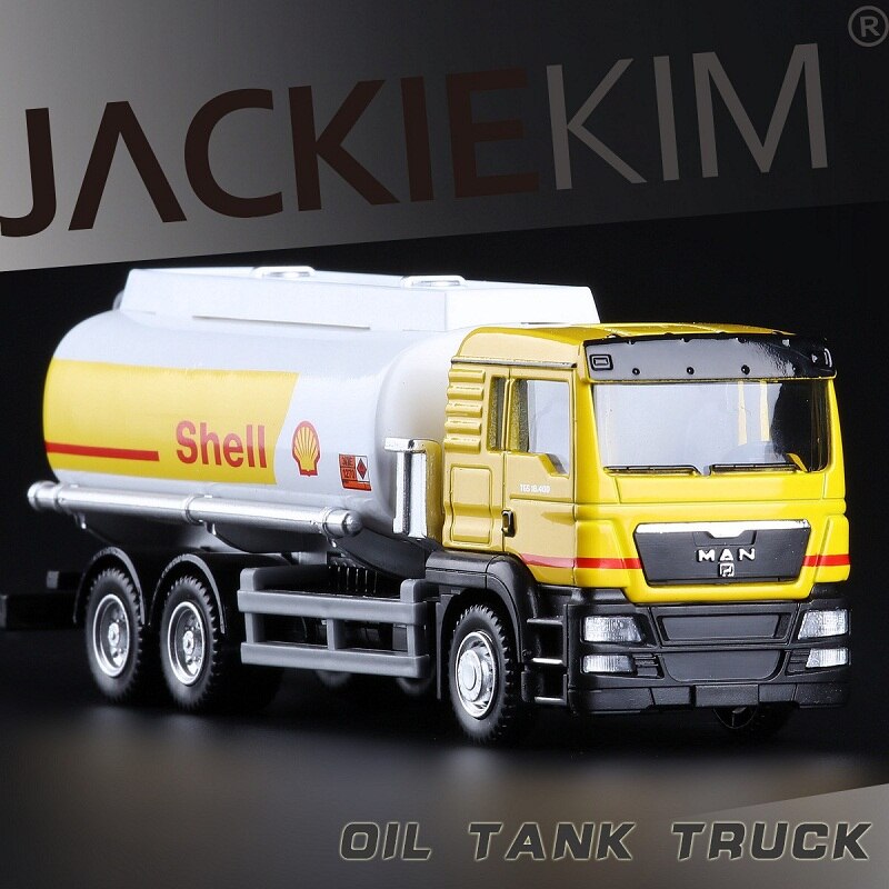 MAN Scania Shell Total bp Castrol Oil Tank Truck Simulation Diecasts & Toy Vehicles RMZ city 1:64 Alloy Car Model For Boys: Red
