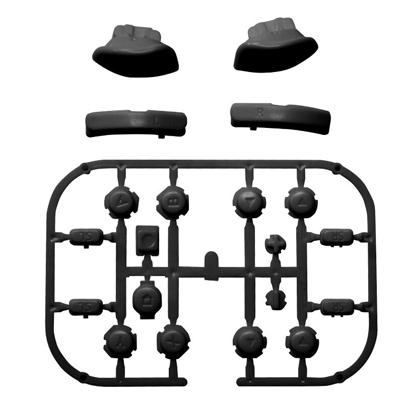 Juego completo de botones para Nintendo Switch, combinación de botones Zl/Zr/L/R Joycon, botón de hombro, Abxy Botón de dirección, 1 unidad: black
