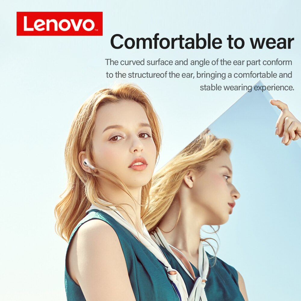 Original Lenovo LP40 TWS Wireless Earphone Bluetooth 5.0 Dual Stereo Noise Reduction Bass Touch Control Long Standby 300mAH