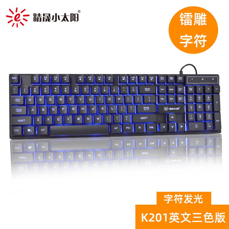 Russian Keyboard Wired Gaming Keyboard 104 Keys Backlit LED Keyboards USB Waterproof Mechanical Feel Gamer Keyboard For Laptop: English 3 LightColor