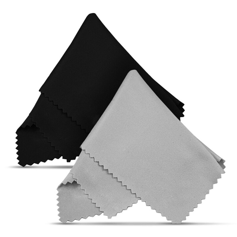 10 stk mikrofiber klud briller renseklude briller linse tøj sort klud briller tilbehør: Sort