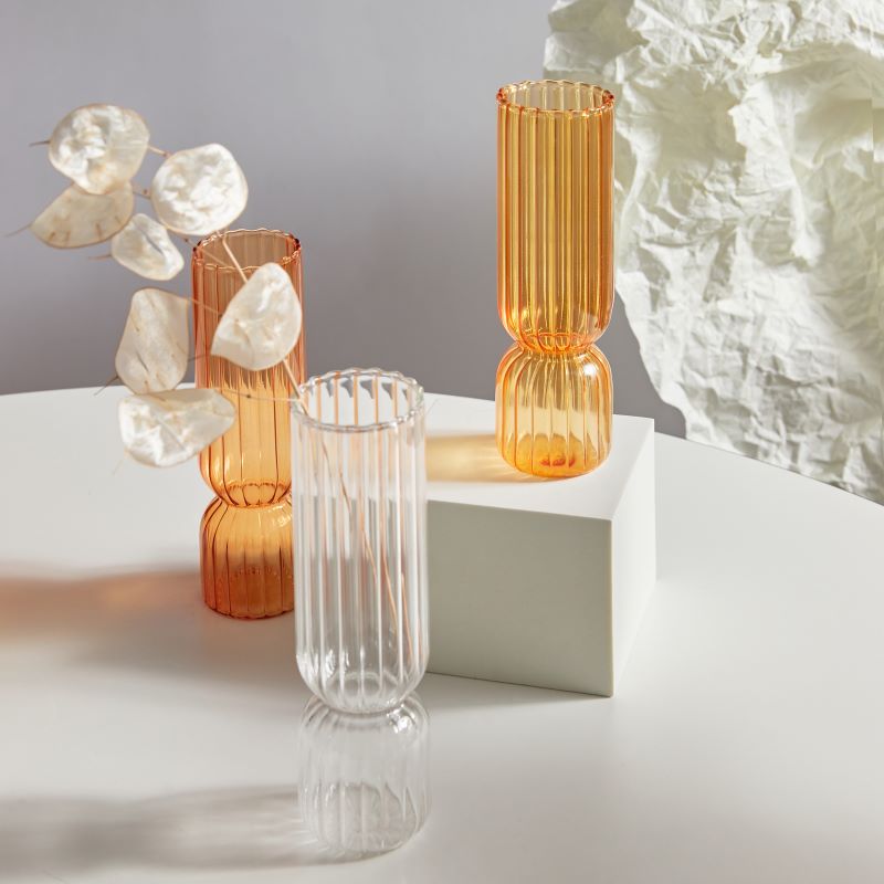 Nordisk glassvase små glassvaser blomsteroppsats hjemmedekorasjon tilbehør moderne stue glass ornament