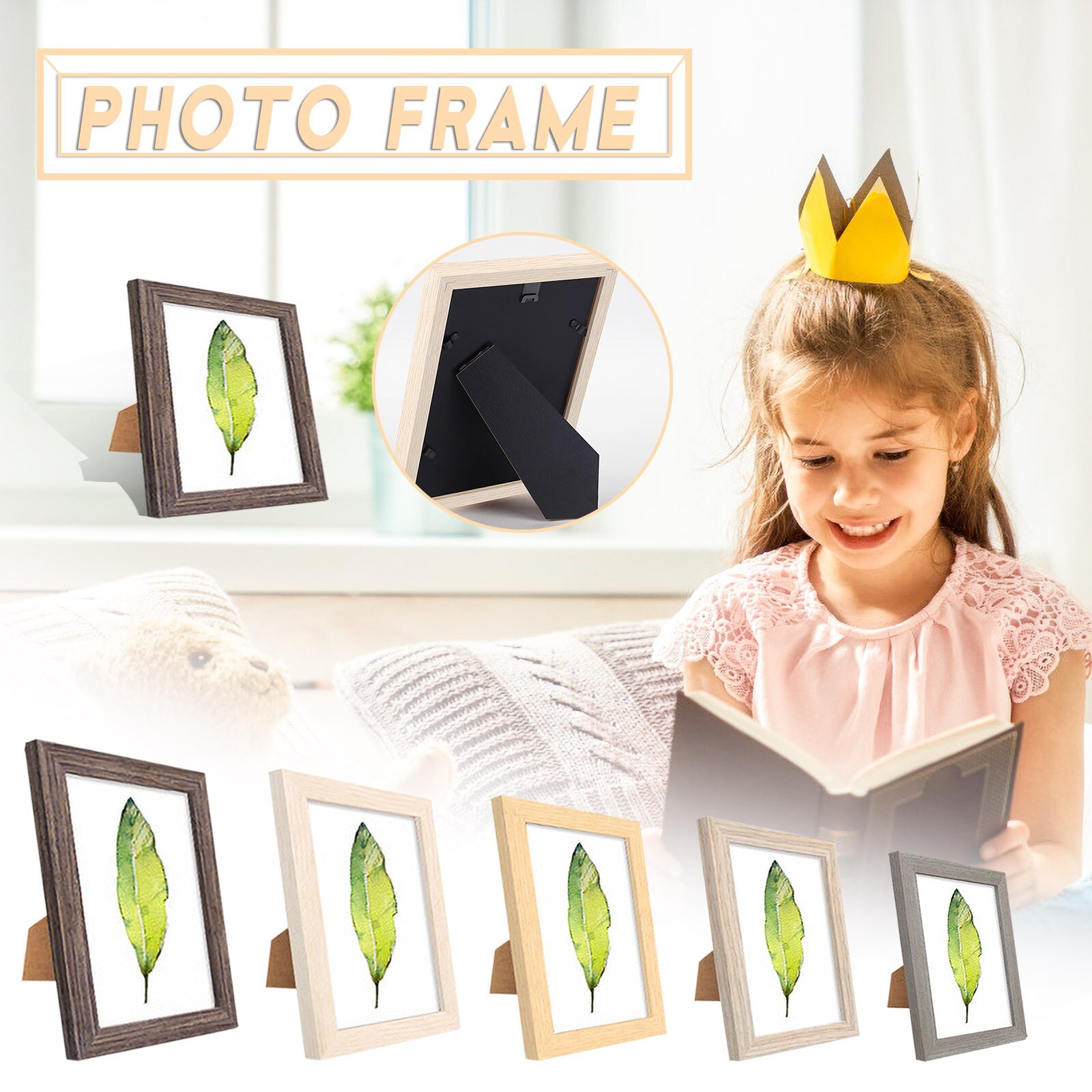 3.5x5 Wooden Classic Picture Frames Pine Wood Frame Painting Display Boxes DIY Handmade Photo Frames Home Desktop Decoration