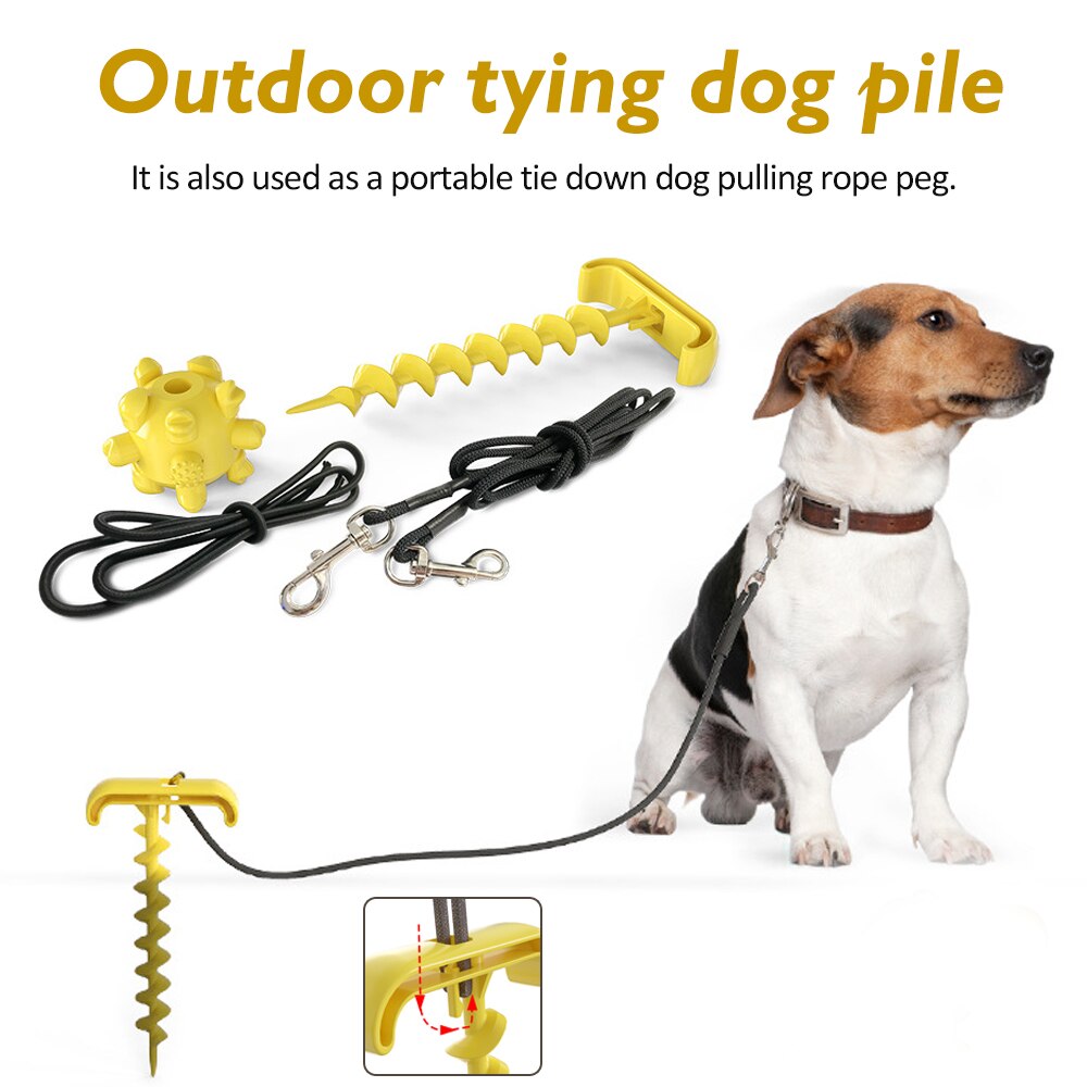 Outdoor Draagbare Tie Down Hond Touw Trekken Met Stuiterende Bal Touw Speelgoed Praktische Tie Up Huisdier Aangelijnd Peg Dierbenodigdheden