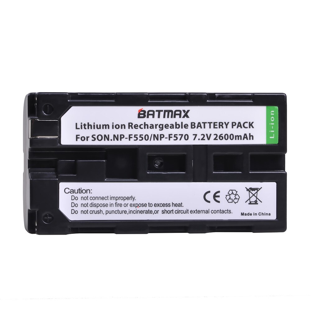 2600mAh NP-F550 NP F550 Battery Akkus + LCD Dual Charger for Sony NP-F330 NP-F530 NP-F570 NP-F730 NP-F750 Hi-8 TR716 6K Pro: 1Pc