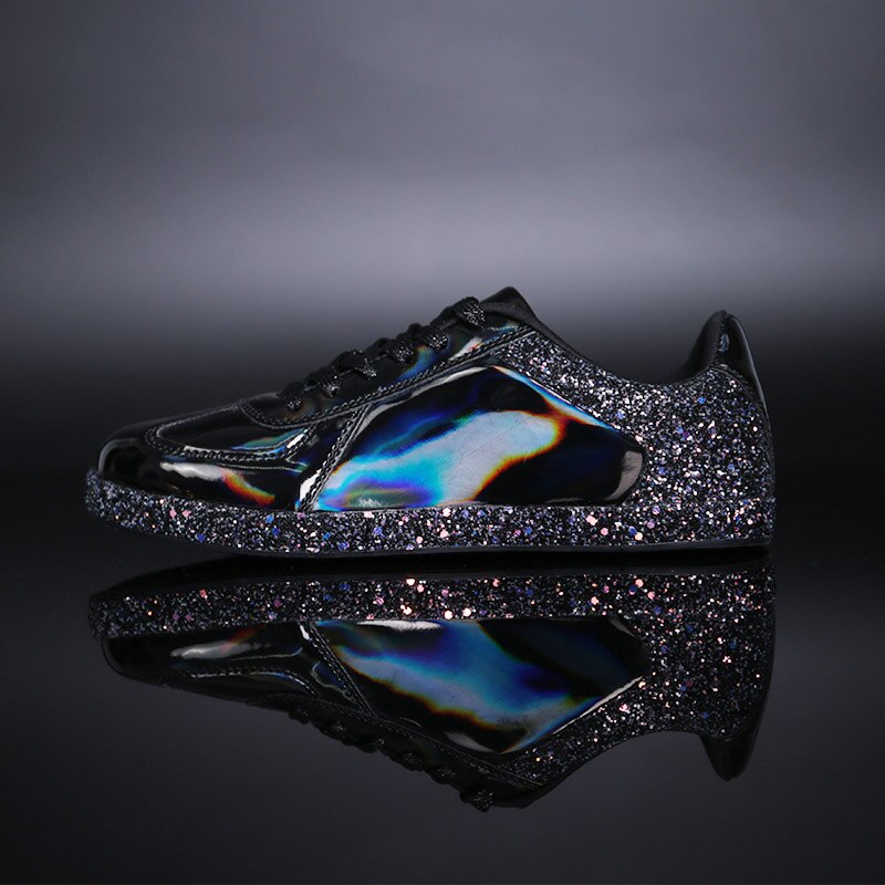 Women Sneakers Gold Glitter Shinny Bling Casual oxford Shoes Woman lady Ballet Flats Glossy Sneakers espadrilles flats