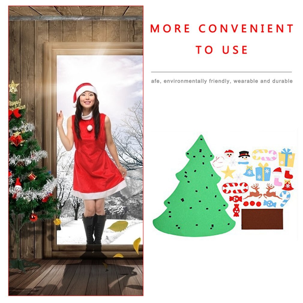 Filt juletre kalender jule nedtelling kalender anheng dekorasjon barn gjør det selv juletre