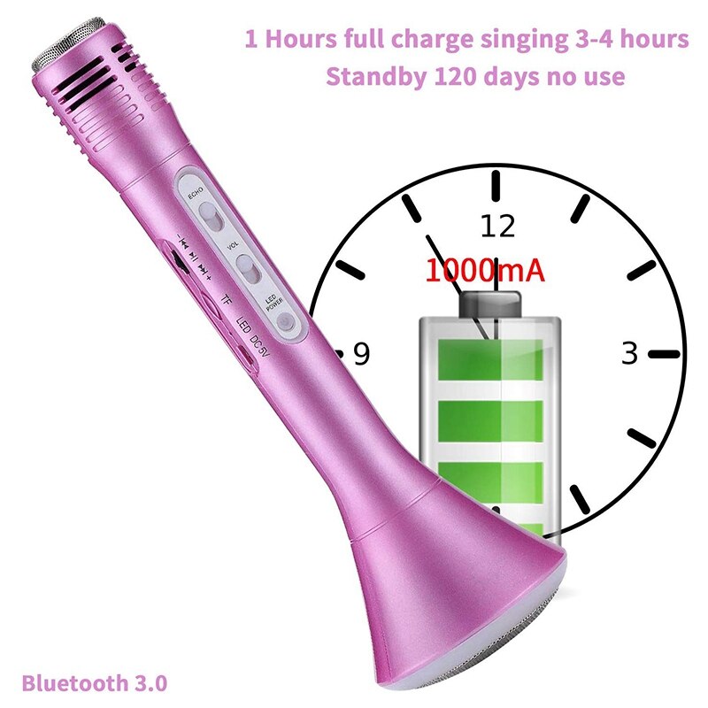Karaokemikrofon for barn, barnemikrofon bluetooth med høyttaler trådløst ekko barn karaoke mikrofon bærbar trådløs sang ma