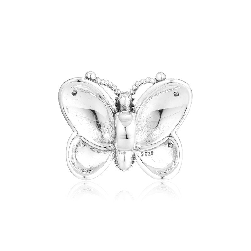 Decorative Butterfly Bead Silver 925 Jewelry Charm Beads for Charms Bracelets Women Pave CZ DIY Beads for Jewelry Making