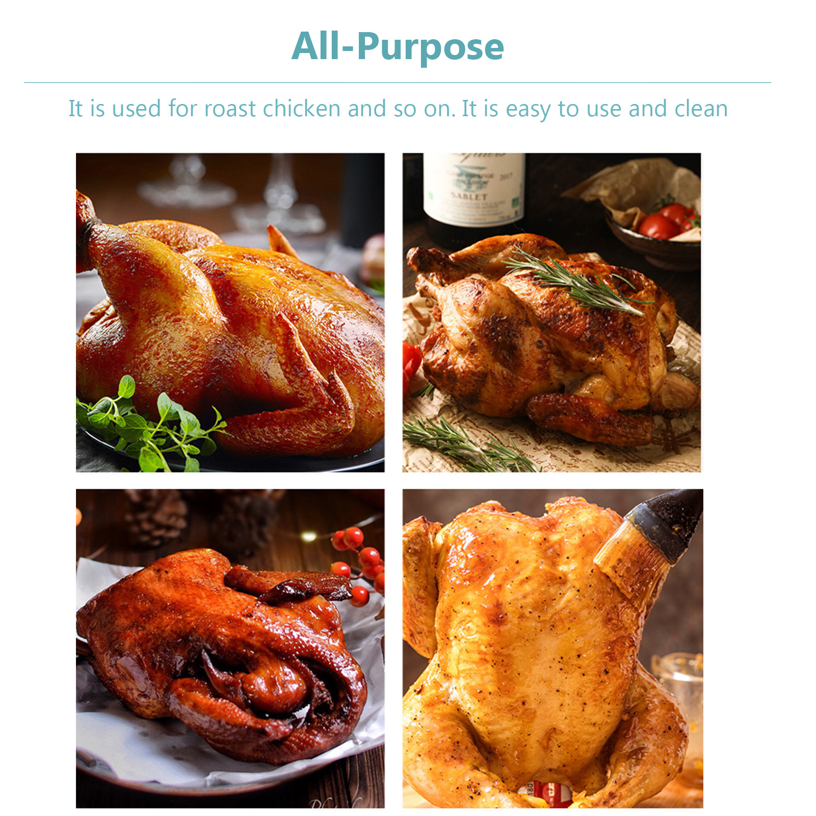 Chicken Roaster Rack Stainless Steel Grilled Chicken Rack Non-Stick Chicken Roasting Plate Outdoor BBQ Grill