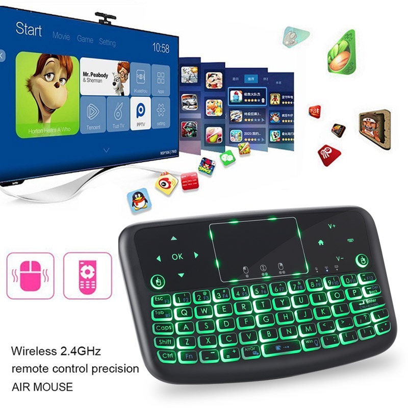 4 Kleur Mini Wireless Touch Keyboard Bluetooth Draagbare Air Mouse Met Touchpad Afstandsbediening Tablet 2.4Ghz Voor Android Tv doos