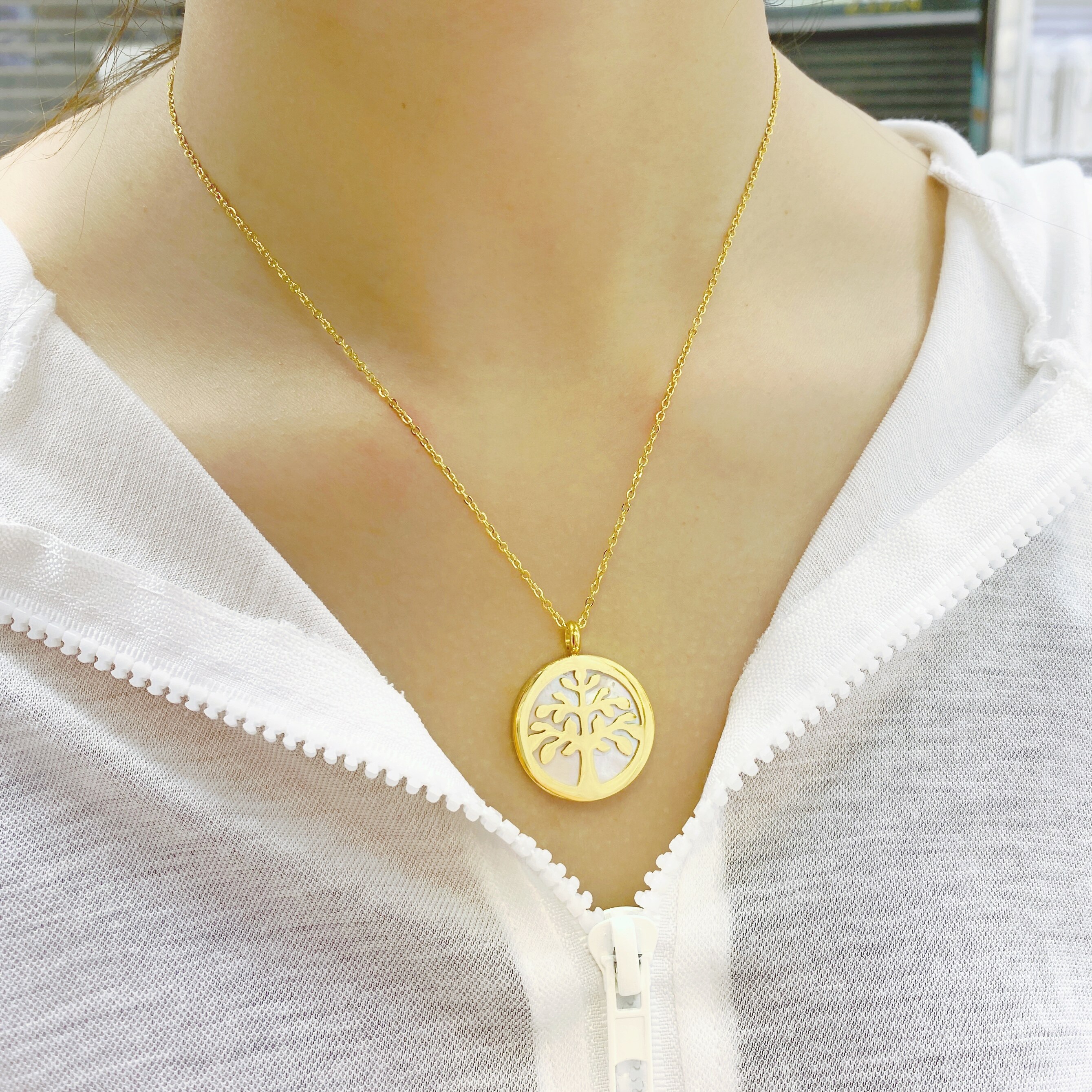 Roestvrijstalen ketting voor dames, heren, hartvormige boomhanger, choker, roségouden ketting, verlovingssieraden