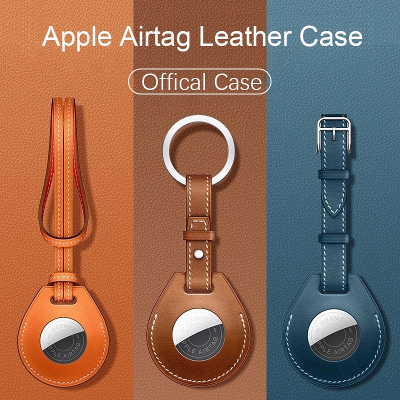 Pu Lederen Beschermhoes Case Cover Voor Apple Airtag Tracker Locatie Protector Tas Voor Iphone Airtags Sleutelhanger Accessoire