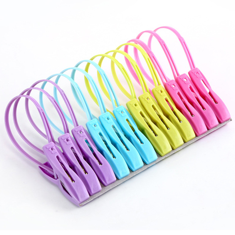 Pinza multiusos para ropa anillo cortavientos antideslizante a prueba de viento, pinza para ropa solar, calcetines, ropa de balcón, lote de 12 unidades