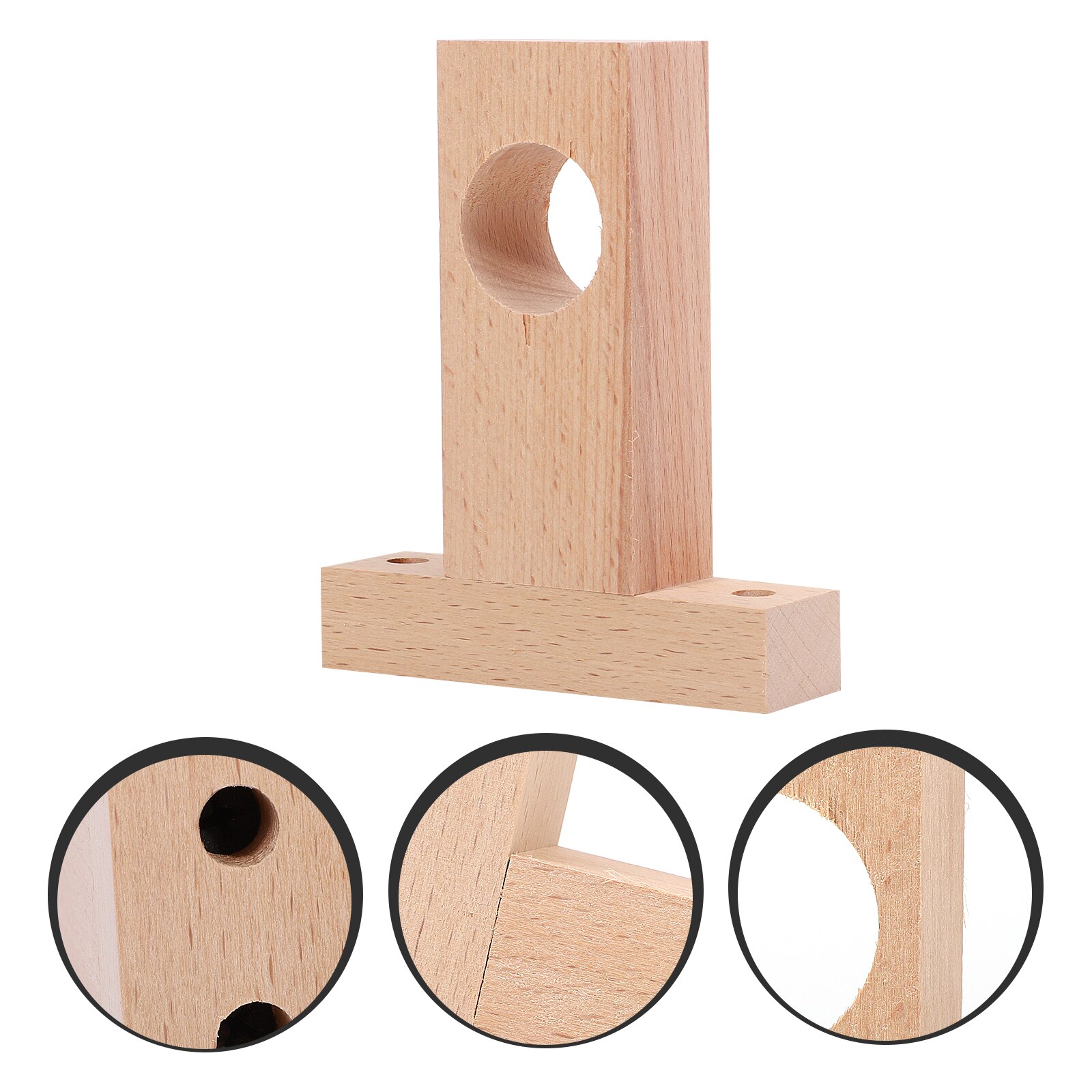 2Pcs Wooden Curtain Rod End Shower Curtain Rod Holder Rod Holder Curtain Support: Default Title