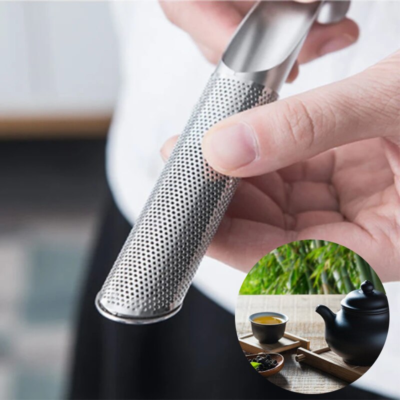 Stainless Steel Tea Diffuser 1/2pcs Strainer Stick Pipe Mesh Tea Filter Loose Leaf Strainers Tea Scoops Teaware