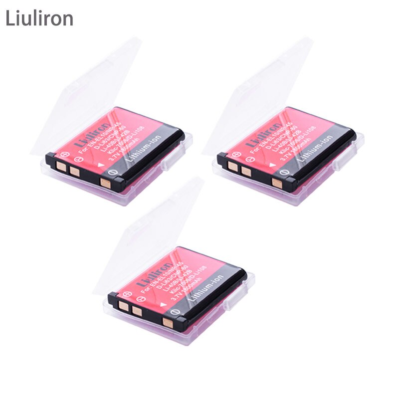 4x Li-40B Li 40B 42B batería + cargador para Olympus Li-42B NP-45 para Nikon EN-EL10 D-Li63 D-Li108 NP-80 CNP80 KLIC-7006: 3battery