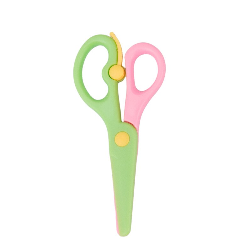 Cute Mini 137mm Safety Round Head Plastic Scissors Student Kids Paper Cutting Kindergarten School Supplies Craft Scissors: d