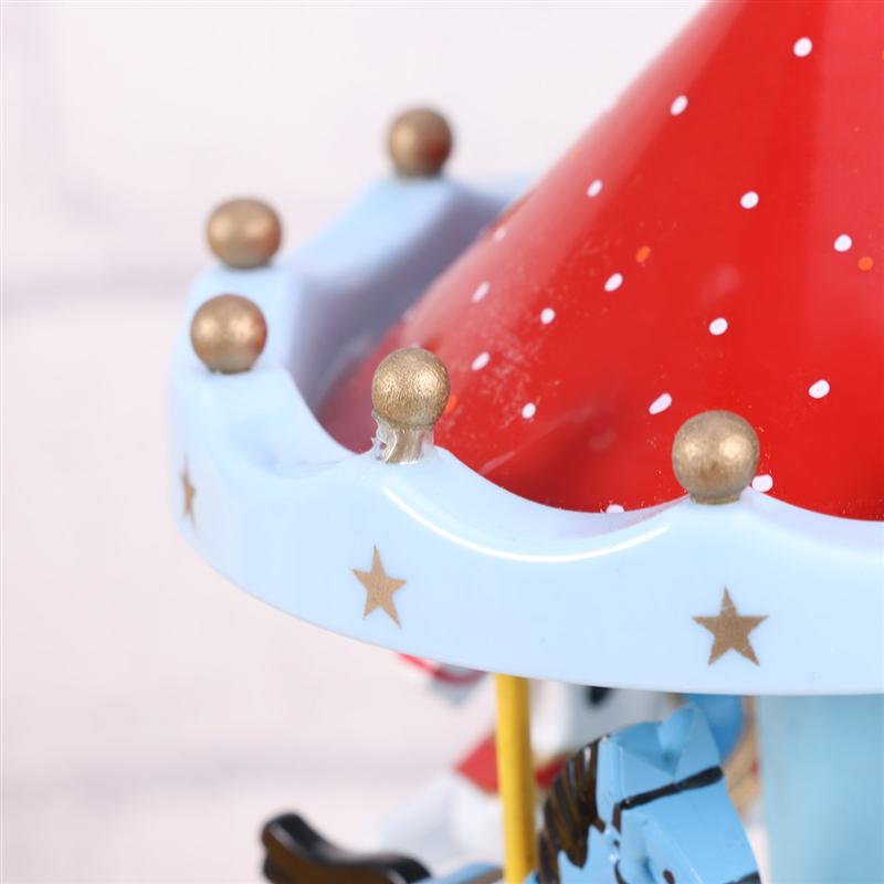 Wooden Carousel Music Box Desktop Ornament Mechanical Musical Box Valentine'S Day Birthday Not Included Battery