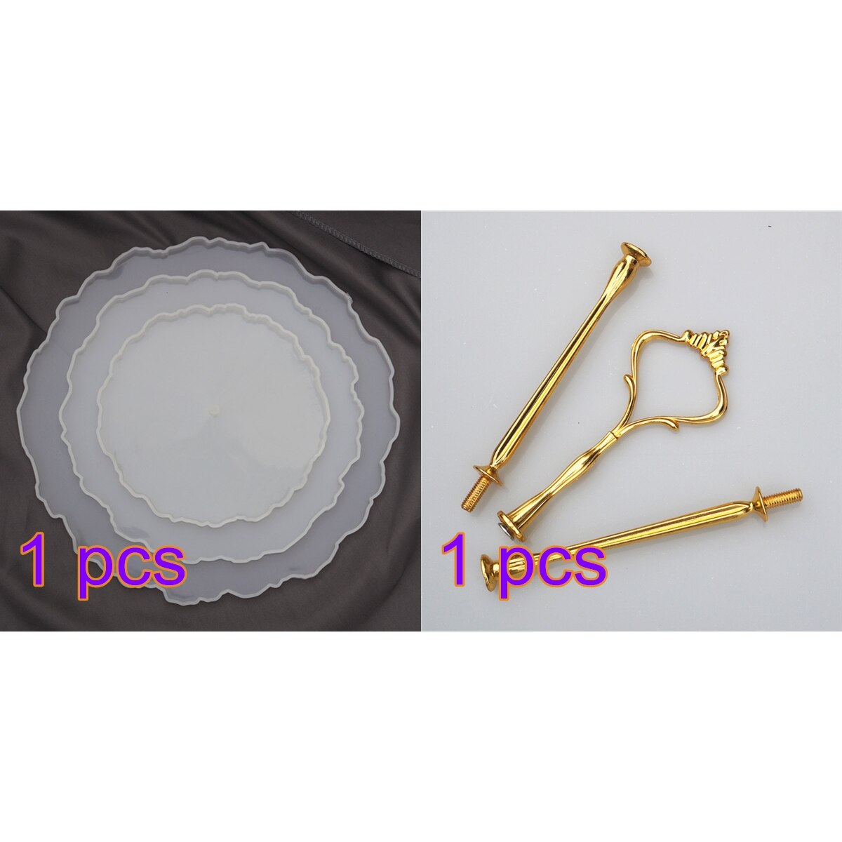 Three-Layer Cake Tray Fruit Table DIY Silicone Mold Resin Epoxy Coaster Epoxy Mold Resin Casting Molds: 03