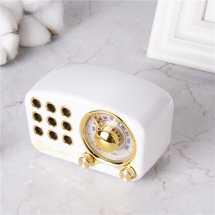 R919 Klassische retro Radio empfänger tragbare Mini Holz FM SD MP3 Radio Stereo Bluetooth Radio Lautsprecher AUX USB Aufladbare Radio: Weiß