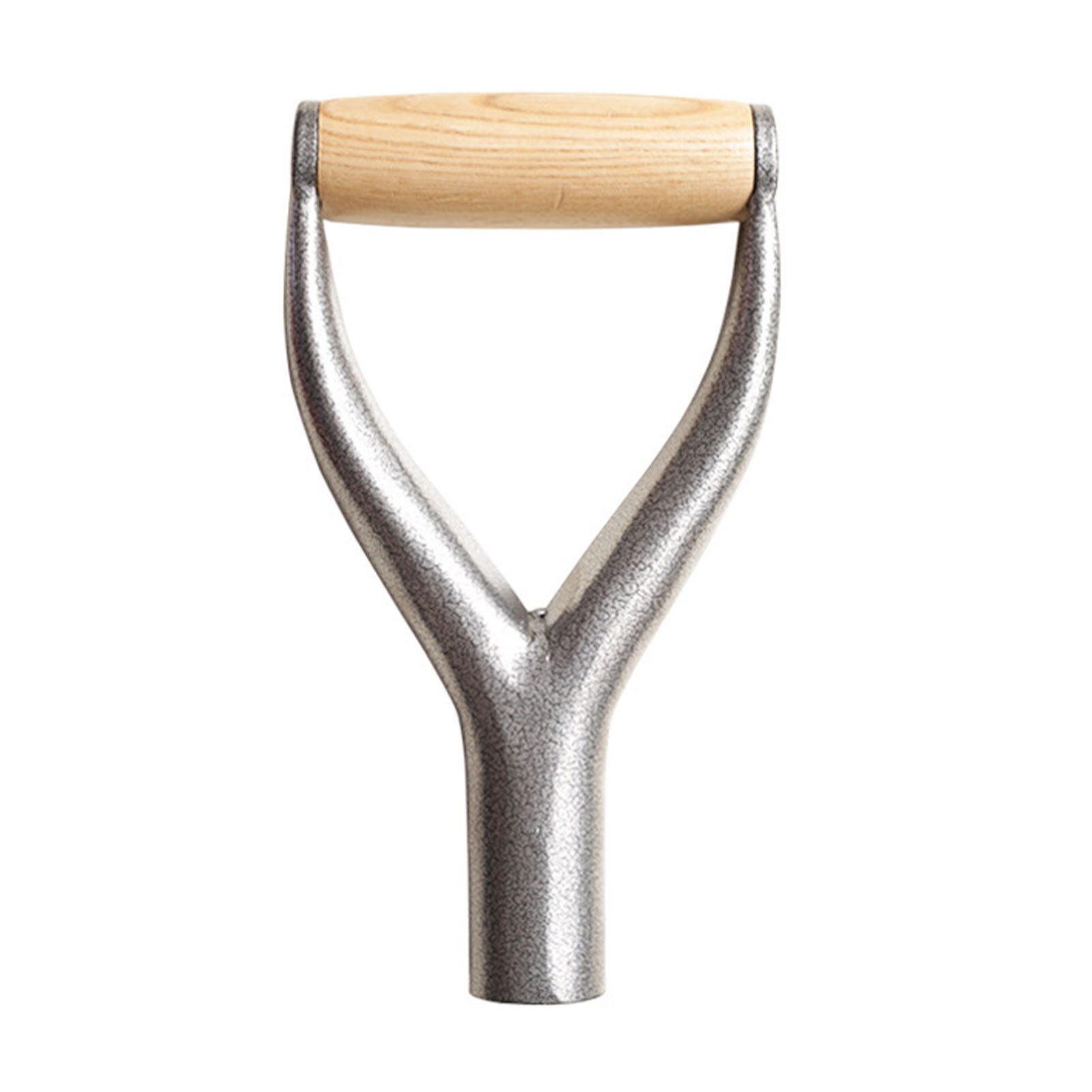 Herramienta de jardín Y Grip reutilizable, utensilio práctico para el hogar, mango de pala de instalación de hierro sólido, mango multiusos, herramienta de jardín de repuesto: Plata