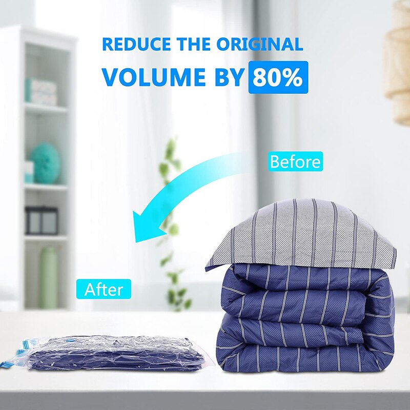 Sac de rangement sous vide, sac de rangement sous vide pour vêtements, sac de rangement pour literie, oreillers, serviette, gain d'espace, sac de voyage scellé avec Valve