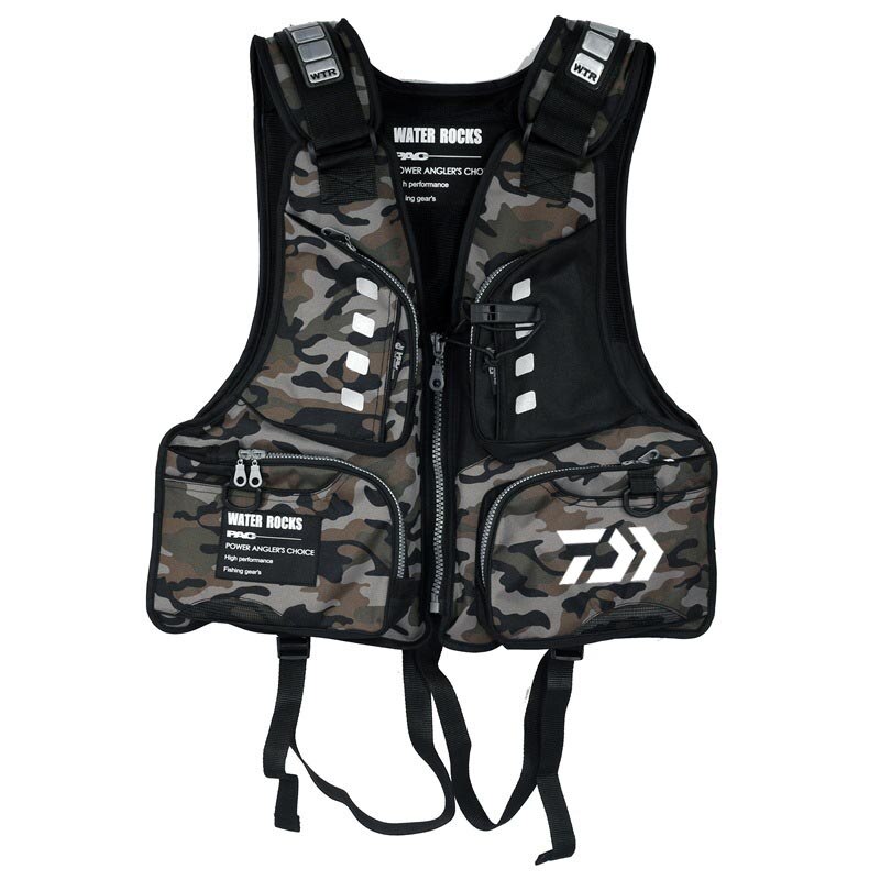 Chaleco de flotabilidad para adulto, traje de pesca portátil, chaleco salvavidas transpirable, impermeable, para viaje en mar, con múltiples bolsillos: 22