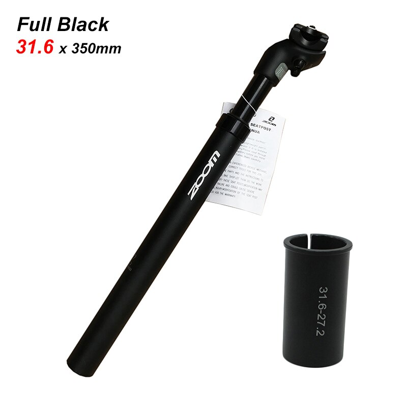 ZOOM Mtb Suspension Telescopic Seatpost Adjustable Seat Post Bike Saddle Rod Aluminum 27.2 Tube tija sillin carbono canote: 31.6x350mm Black
