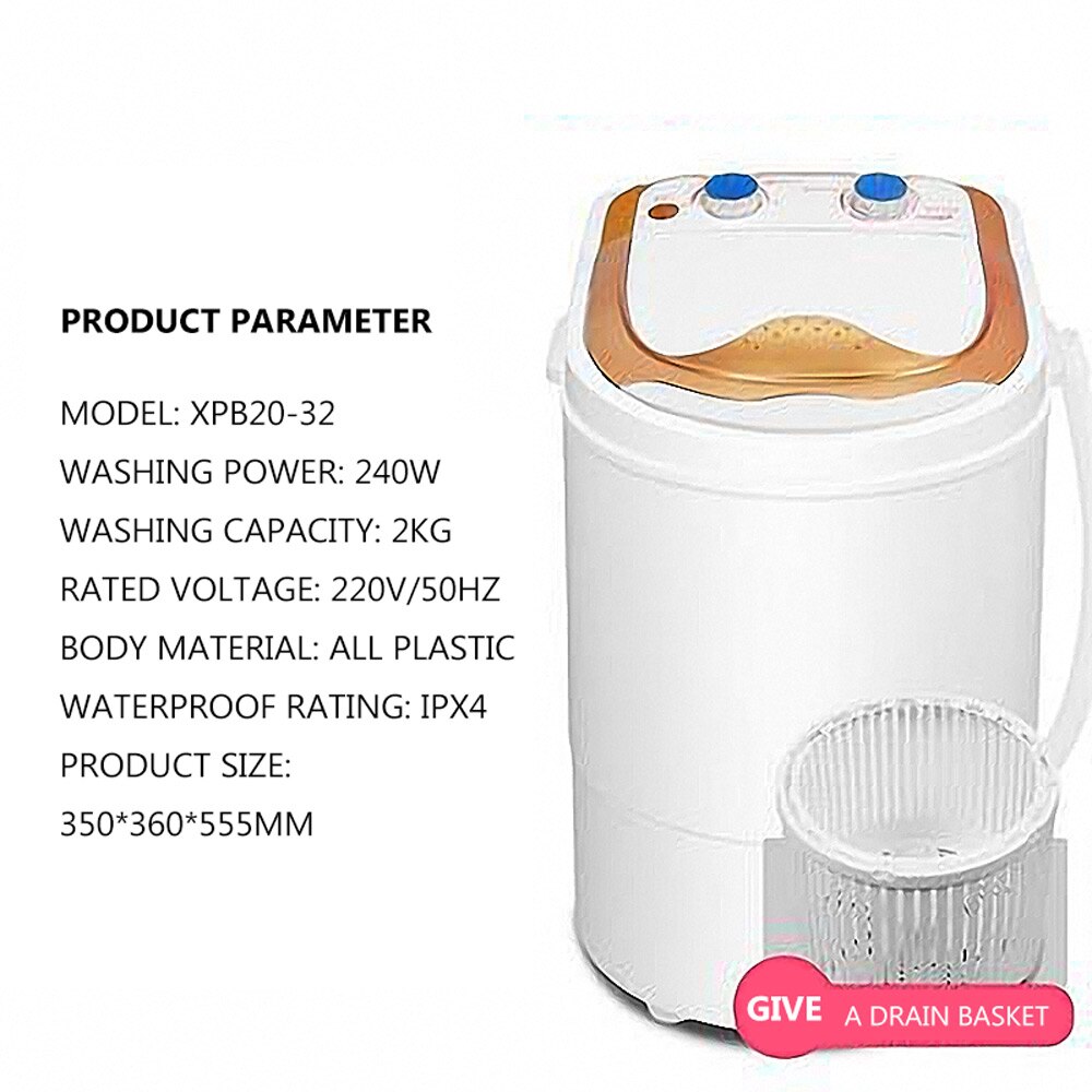 Household Small Clothes Dryer Rntal Room Clothes Dryer with Power-saving Mini Washing Machine Spin-drying Washing Machine