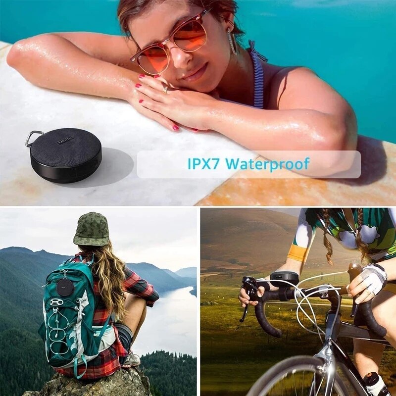 Draagbare Outdoor Bluetooth Speaker Subwoofer + Bike Mount 3D Stereo Luidspreker Douche Handsfree IPX7 Waterdichte Mini Boombox