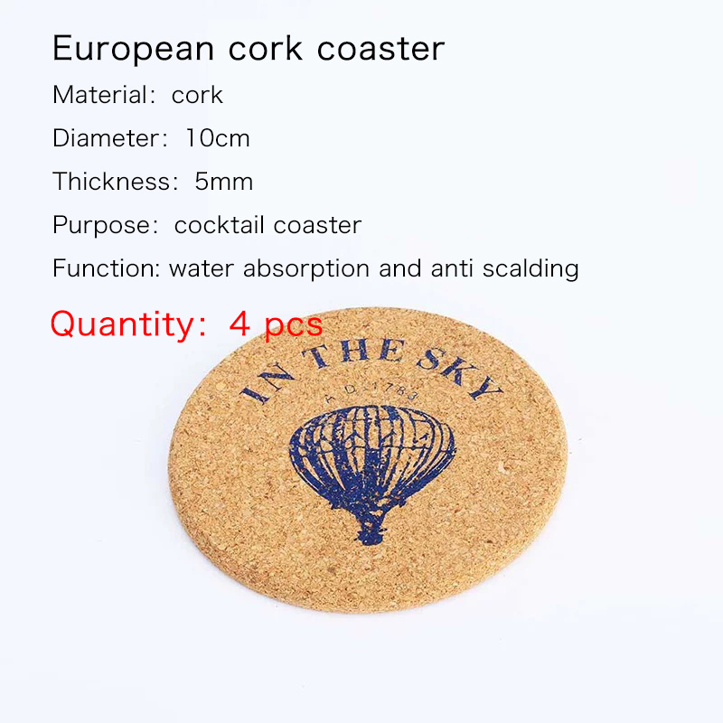 Bar soul cocktail coaster kork coaster cocktail dekoration læder underkop drink coasters bar værktøj frostet stil: Europæisk kork  x4