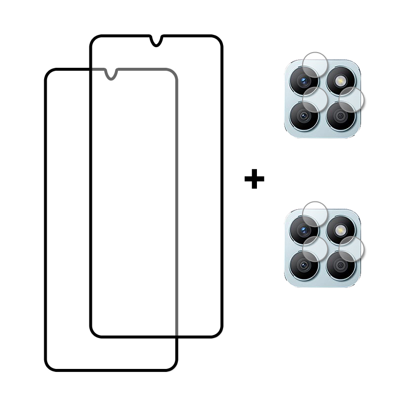 Protecteur d'écran pour Honor X8b X8a X8, couverture complète, verre de protection pour téléphone, film d'objectif de caméra, Guatemala: Givré / Bundle 20