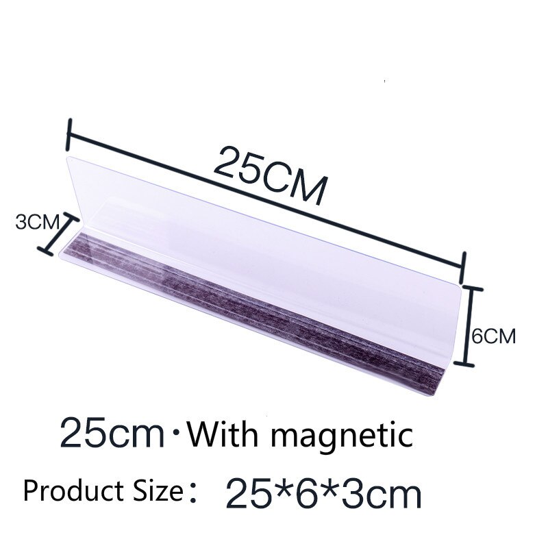 L-shape Commodities Separator Merchandise Guard Strip Supermarket Pvc Magnetic Clear Shelf Divider: 17