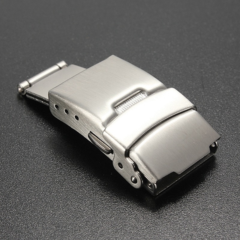 , cierre de mariposa, correa de reloj de acero inoxidable, hebilla de cierre de botón de presión doble para correa de reloj de 16mm 18mm 20mm 22mm 24mm