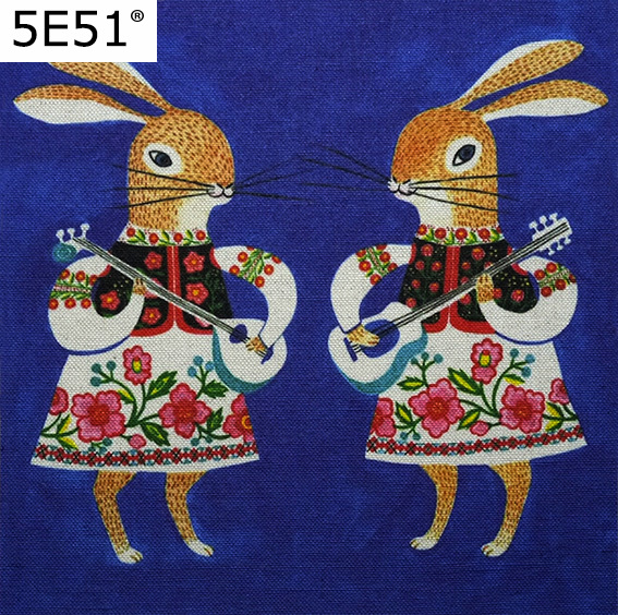 Zakka bomuld og hamp stof rent håndtrykt lærred spisemåtte musemåtte forklæde lomme national kanin