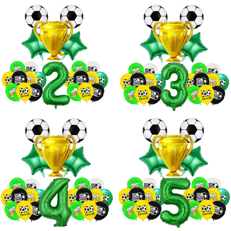 Football Birthday Decorations Children's Soccer Party Decor Supplies Tableware Plates Cups Balloon Tablecloth Backdrop Banner