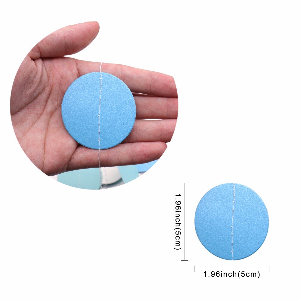 4m roze blauwe ronde papieren slingers met druppels, papieren slingers, bruidsdouches, geslachtsonthulling baby, doe-het-zelf decoraties voor verjaardagsfeestjes