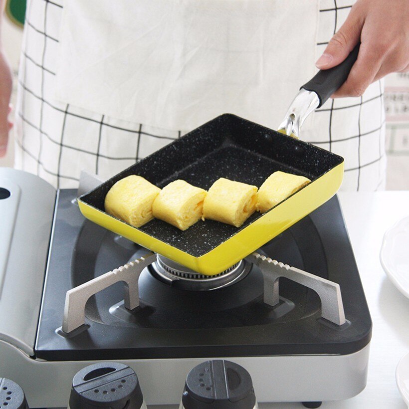 Japansk bradepande stegning omelet stegt æg firkantet pande aluminium non-stick stegepande tilgængeligt køkkengrej køkken nødvendigheder