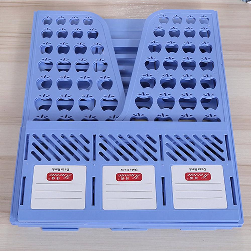 244*265*310mm PP plastic File Box Office Stationery Blue File Rack Three In One Pp Plastic Data Frame